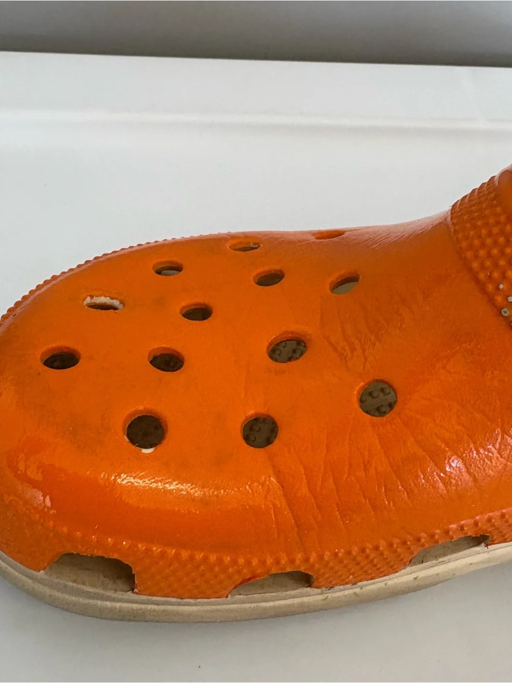 Crocs x pringles collaboration red and orange slip on shoes M7 W9